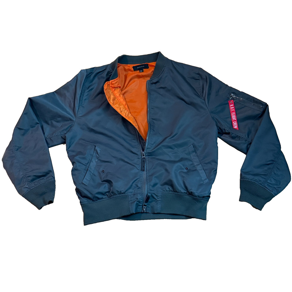 Ring of Fire Bomber Flight Jacket Mens XXL Olive Green Zip-Up, ROF Flight Crew